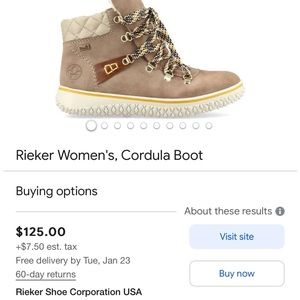 Rieker size 38 ( US size 7) Brand new hiking boot .